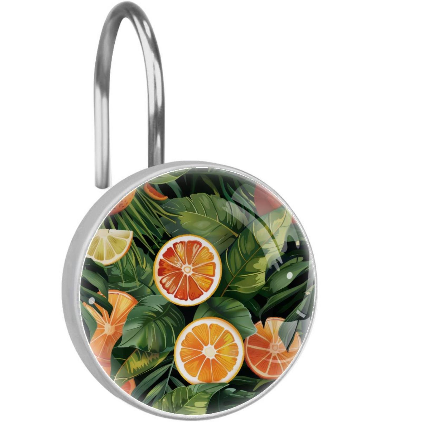 12 Pcs Colorful of Summer Fruits Orange and Leaves Stainless Steel