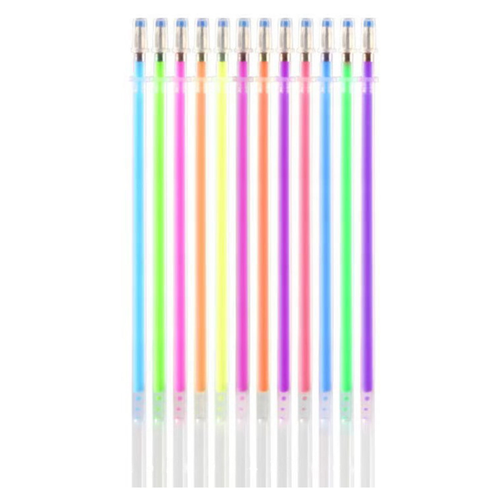 12 Pcs Coloring Gel Pens Refills - Metallic, Glitter, Neon, Pastel ...