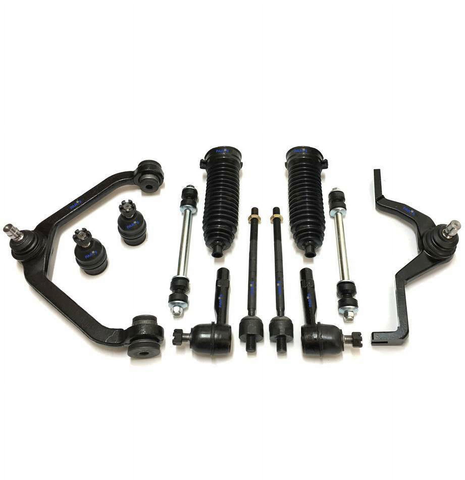 12 Pcs Complete Suspension Kit Control Arms, Ball Joints, Tie Rods