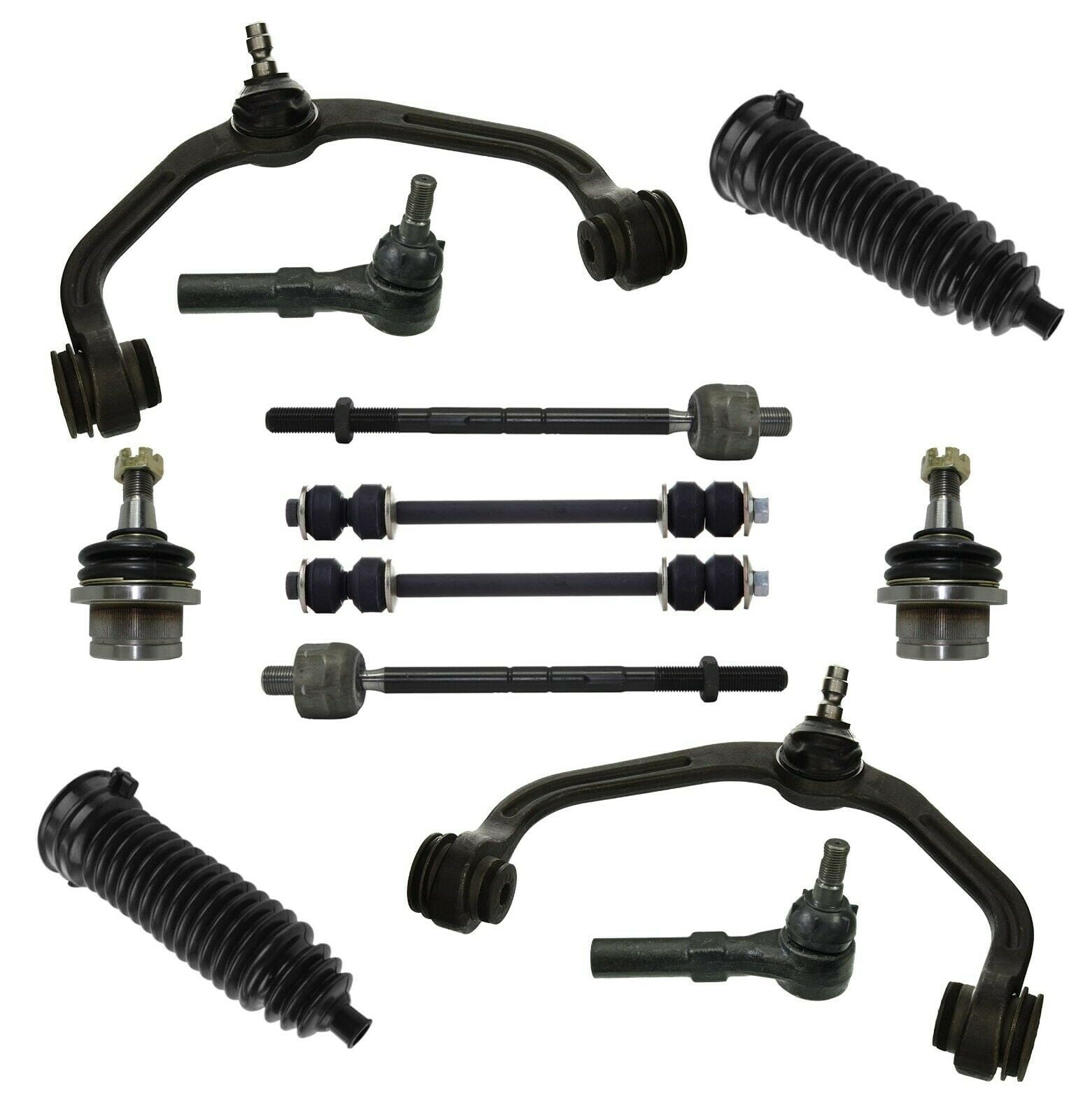 12 Pcs Complete Suspension Kit Upper Control Arms, Lower Ball Joint, Outer & Inner Tie Rod Ends Sway Bar Links & Boots Bellows Fits select: 1998-2011 FORD RANGER, 1998-2001 MAZDA B2500