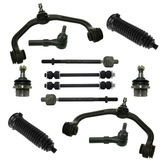 12 Pcs Complete Suspension Kit Upper Control Arms, Lower Ball Joint, Outer & Inner Tie Rod Ends Sway Bar Links & Boots Bellows Fits select: 1998-2011 FORD RANGER, 1998-2001 MAZDA B2500
