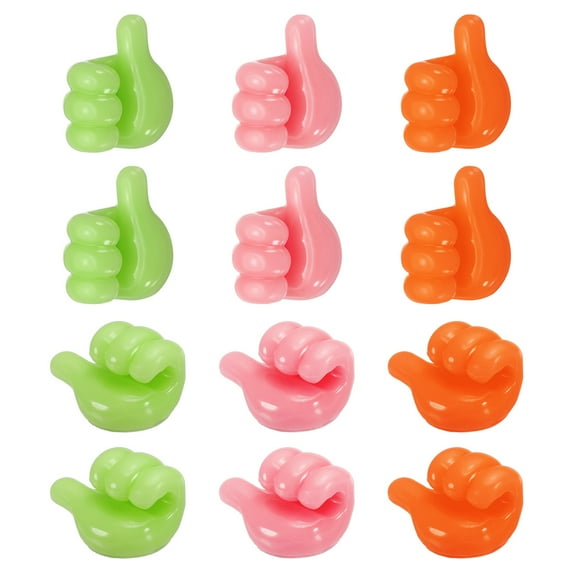 12 Pcs Cord Holders Cable Clips Nightstand Wire Organizer Desk Green, Pink, Orange