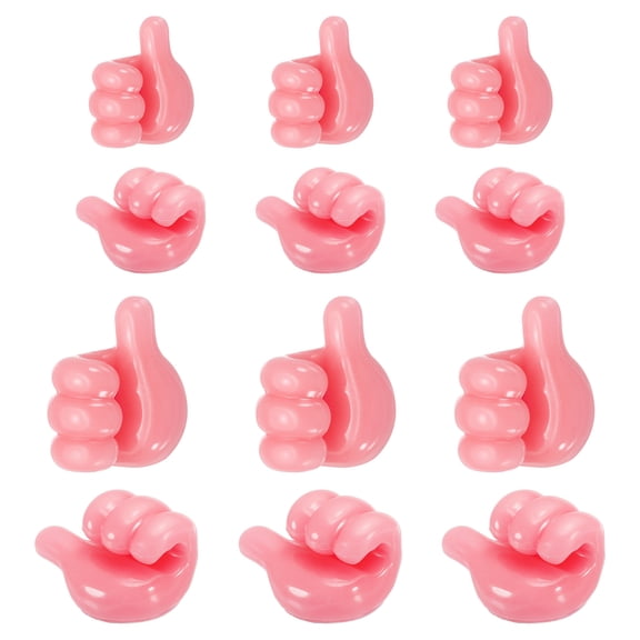 12 Pcs Cord Holders Cable Clips Two Size Wire Organizer Desk Pink