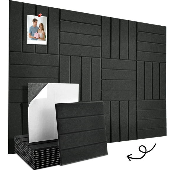 12 Pcs Cork Board for Wall Nonslip Thickened Polyester Fiber Bulletin Board Tile with Adhesive Backing for Wall Home Office School