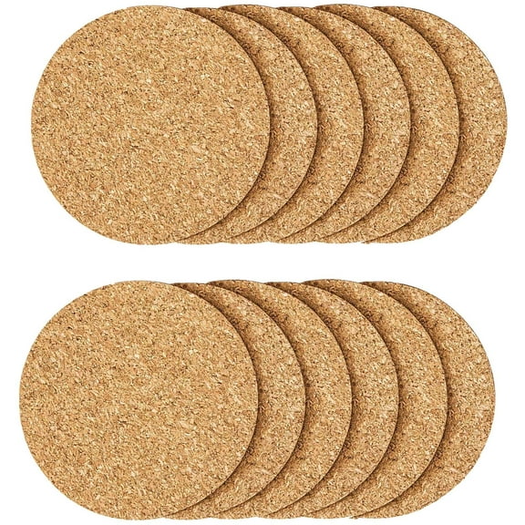 12 Pcs Cork Coaster for Drink, Absorbent Heat Resistant Reusable Tea or Coffee Coaster, Blank Coasters for Crafts,Warm Gifts Cork Coasters for Relatives and Friends.