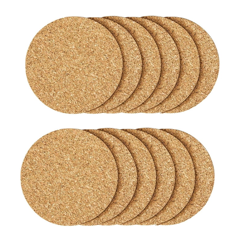 12 Pcs Cork Coaster for Drink , Absorbent Heat Resistant Reusable Tea or Coffee Coaster, Blank Coasters for Crafts,Warm Gifts Cork Coasters for