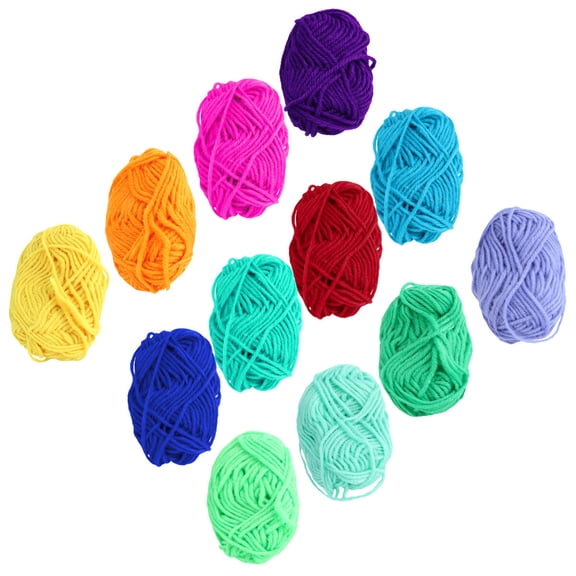 BESTOYARD 12Pcs Handmade Knitting Wool Smooth Texture Assorted Color for Decoration Use