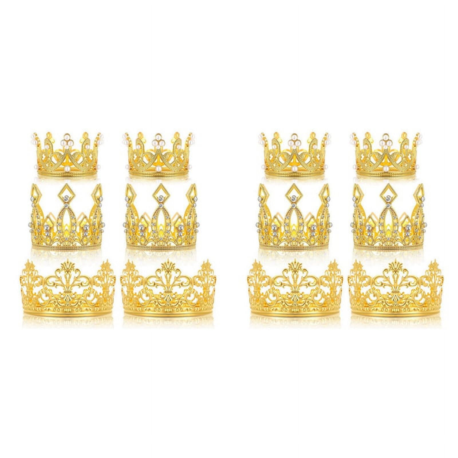 12 Pcs Crown Cake Topper Birthday Mini Crown Cake Topper Crystal