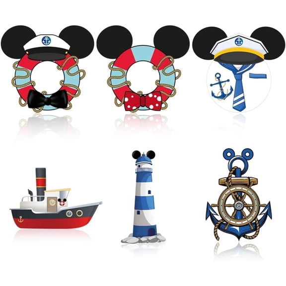 12 Pcs Cruise Door Magnet Stickers, Cute Captain Sea Navigation Car Door Decorations Anchor Cruise Holiday Decor for Carnival Cruise Refrigerator Door