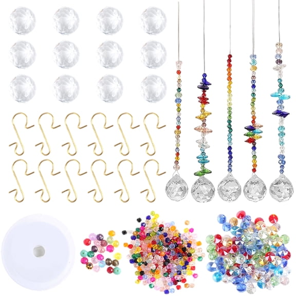12 Pcs Crystal Suncatcher DIY Set, 20mm Clear Prism Ball Sun Catchers, Hanging Crystal Ornaments for Home, Hotel, Restaurant Window Decor