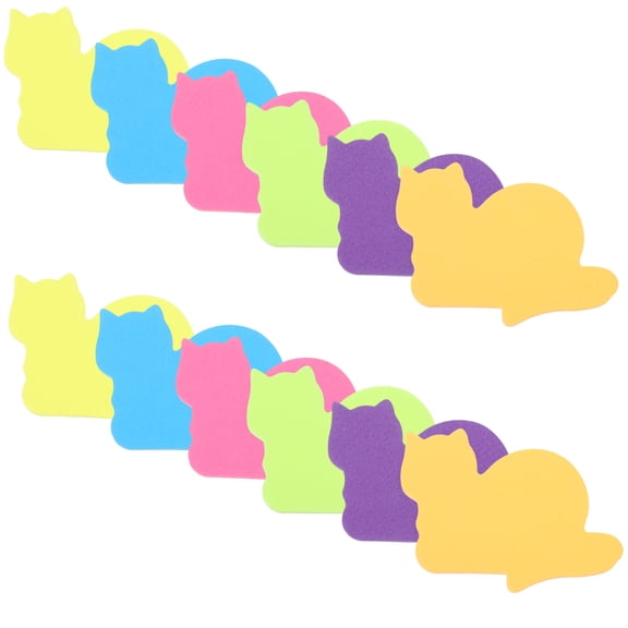 12 Pcs Cute Stationary Cat Stationery Adhesive Block Bound Papers