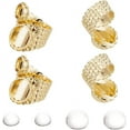 thumbnail image 1 of 12 Pcs DIY Blank Dome Finger Ring Making Kit Flat Round Brass Cuff Finger Rings Components Golden Flat Round Blank Bezel Rings for Jewelry Making Memorial Photo Charms US Size 11 3/4(21mm) DIY, 1 of 6
