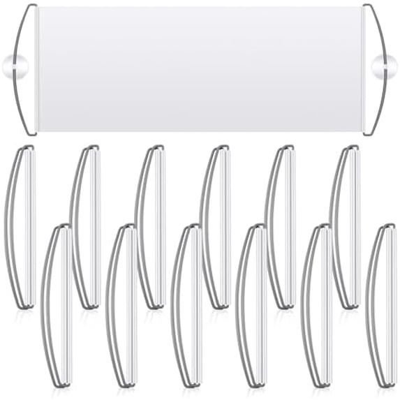 12 Pcs DIY Blank Vinyl Banner Kit, Handheld Retractable Banner White Roll up Banners Dry Erase PVC Plain Banner for Birthday Party, Protests, Sports, Concert,Cheer Congratulations, Team Spirit