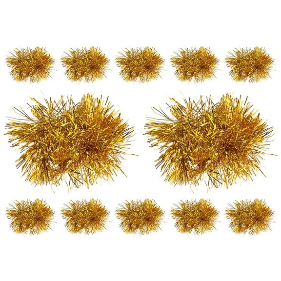 12 Pcs Dance Pom Poms High Performance Fancy Wrist Flower Cheer Squad Gold Cheerleading Props Plastic Child