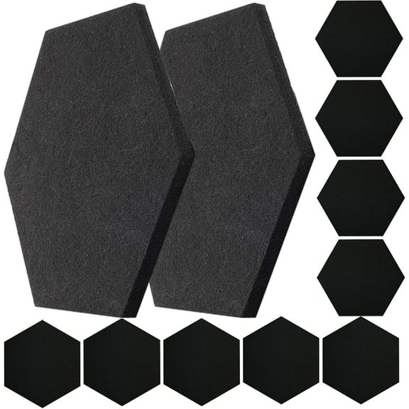 ifundom 12Pcs Black Acoustic Panels for Home Soundproofing and Noise Reduction with Polyester Material