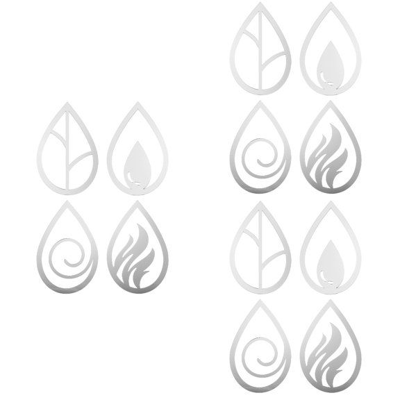 12 Pcs  Decorative Acrylic Wall Sticker Adhesive Wall Decal Mirror Effects Acrylic Decal