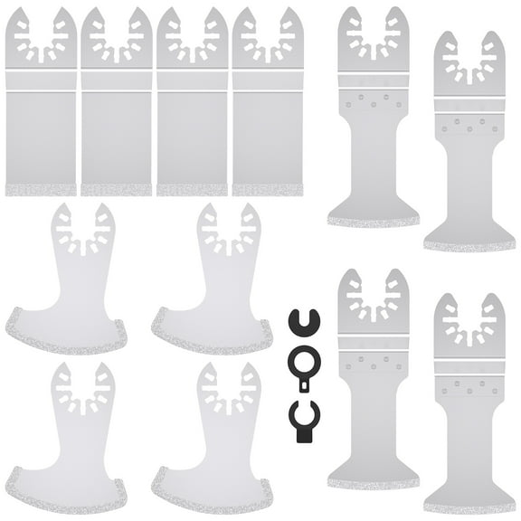12 Pcs Diamond Oscillating Tool Blade Efficient Multitool Diamond Blade Kit with 3 Different Shims for Bathroom Remodeling DIY Project