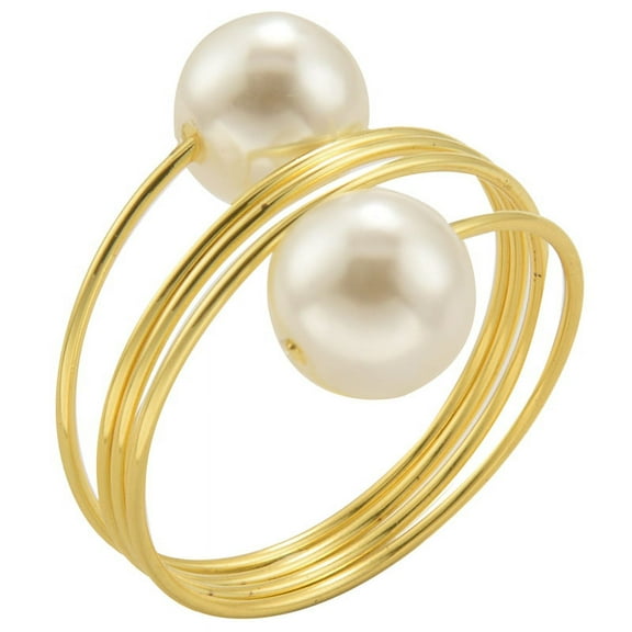12 Pcs Double-Pearl Napkin Rings, for Wedding, Festivals,