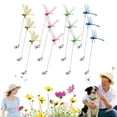 thumbnail image 1 of 12 Pcs Dragonfly Clip Bug Repellent, 2026 New Fake Dragon Fly Hat Clips, 3D Dragonfly Garden Stakes Decor, Realistic Humming Bird Stakes, Artificial Clip-On Fly Deterrent for Indoor Outdoors, 1 of 6