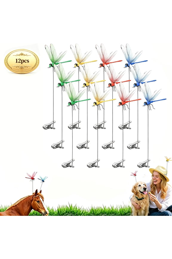 12 Pcs Dragonfly Hat Clips, Clip On Dragonfly Decor for Hats Garden, Outdoor Bug Repellent Dragonfly Clips for Gardening Decoration