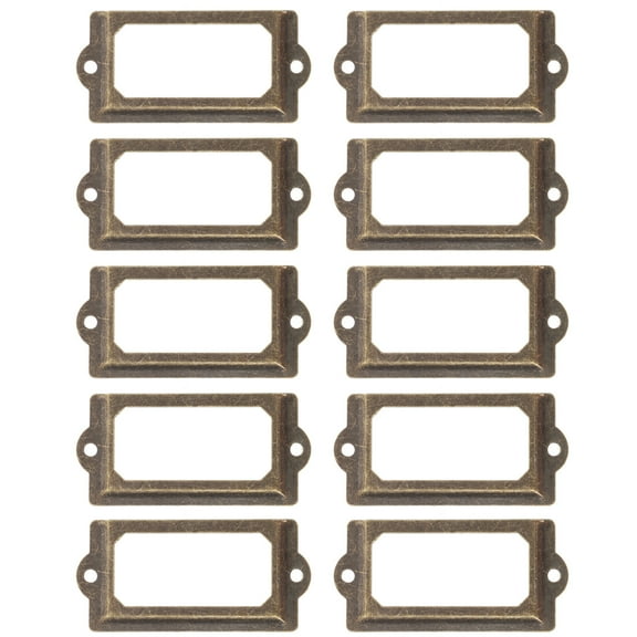 12 Pcs Drawer Vintage Label Frame Metal Label Frames Metal Antique Label Frames Vintage Metal Label Frame Label Box Stickers Dressing Table Iron