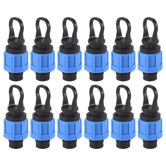 12 Pcs Drip Irrigation Tubing End Cap Plug 1/2 Inch Universal End Cap Fitting, Compatible with 16-17mm Drip Tape Tubing