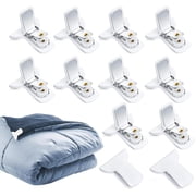 12 Pcs Duvet Clips for Comforter Inside,Happon Strong Hold Comforter Clips,Metal Padded Duvet Cover Clips Prevent Shifting Bedding Accessories Quickly Install