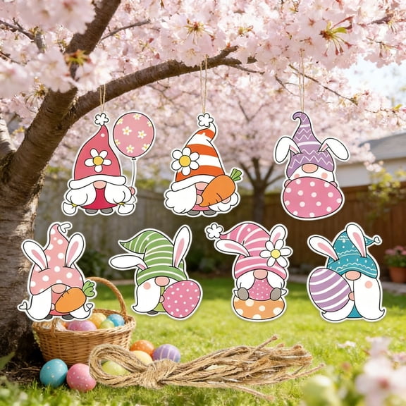 12 Pcs Easter Day Decorations Hanging Bunnys Ornaments Easter Bunny Tree Decorations Teacher Appreciation Bunnys Decorations For Spring Hanging Easter Ornaments (Bunny Style)