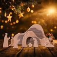 thumbnail image 1 of 12 Pcs Easter Resurrection Scene Set Wooden Religious Jesus Nativity Scene Decorations Wood Christian Empty Tomb Cross Figures Table Decor for Easter Home Office Crafts Tabletop Decorations, 1 of 9