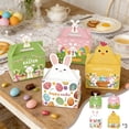 thumbnail image 1 of 12 Pcs Easter Treat Boxes Paper Easter Gift Box Party Favor Small Treat Boxes Basket with Handle Bunny Eggs Containers for Kids, 6.3 x 3.5 x 4.7 Inch, 1 of 6