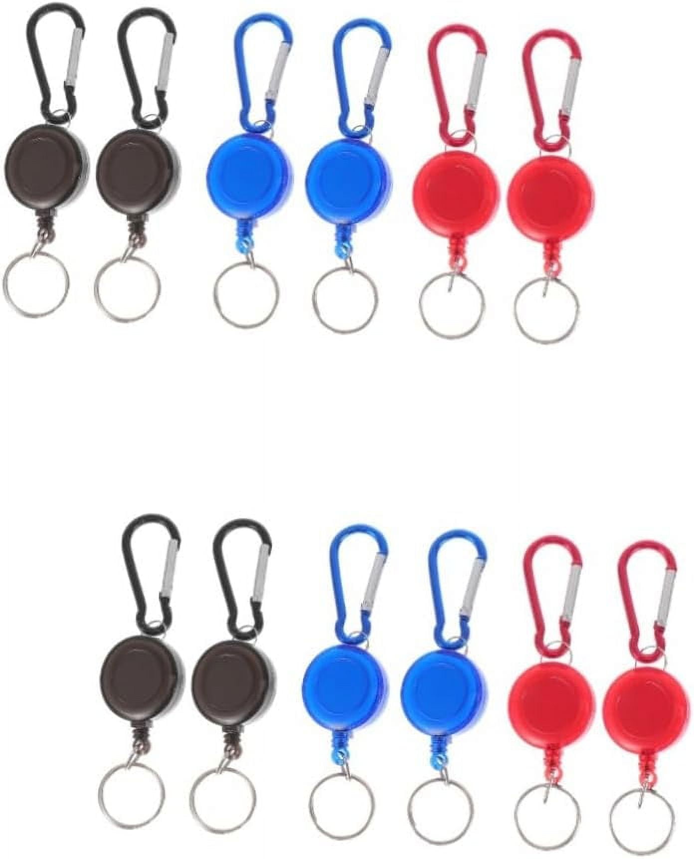 12 Pcs Easy to Buckle Retractable Key Reel Name Badge Holder Badge Tag