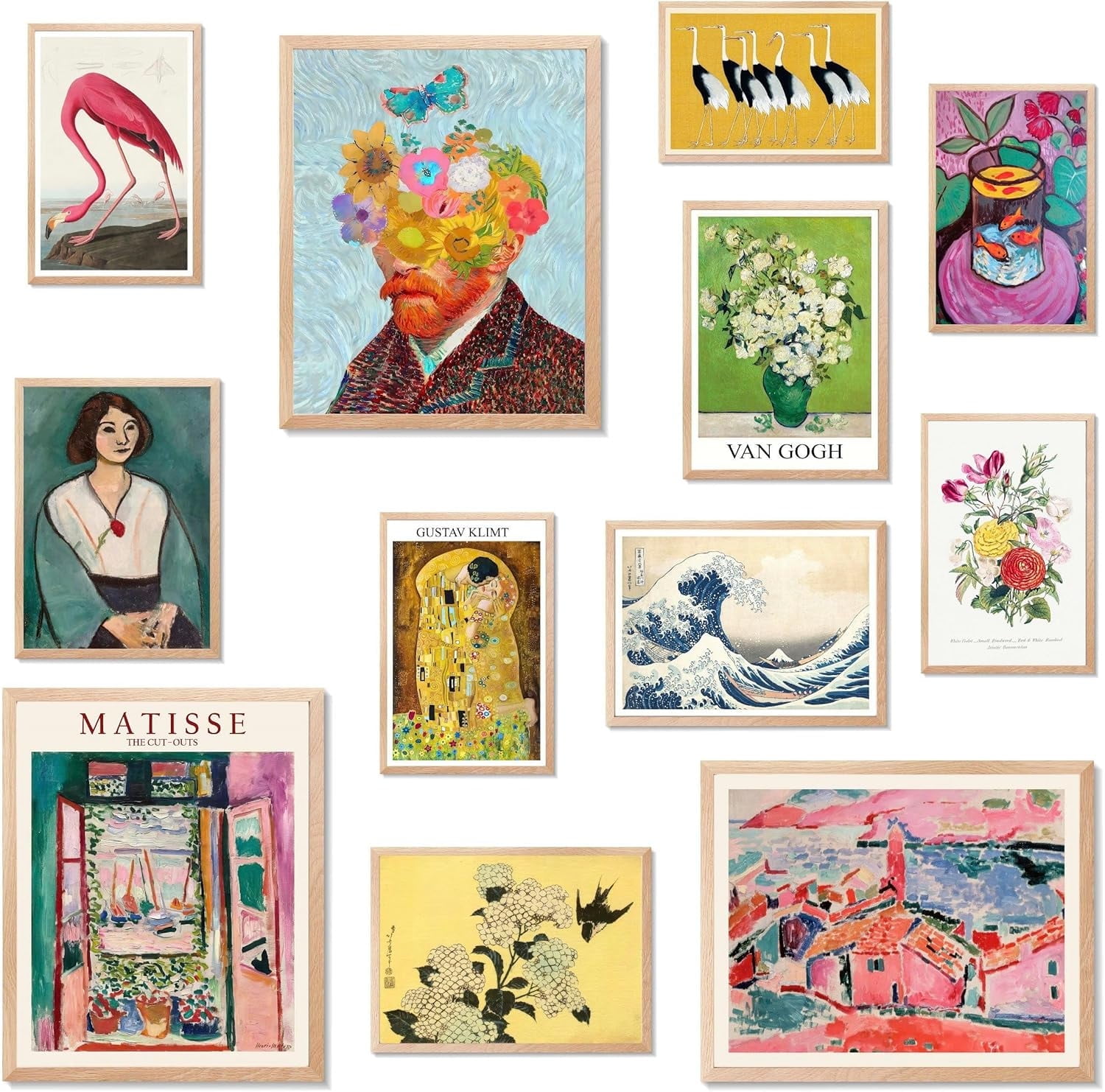 12 Pcs Eclectic Wall Decor, Eclectic Home Decor, Maximalist Decor, Vintage Eclectic Wall Art Prints, Colorful Boho Gallery Wall Prints, Wall Art Prints for Bedroom (Unframed)
