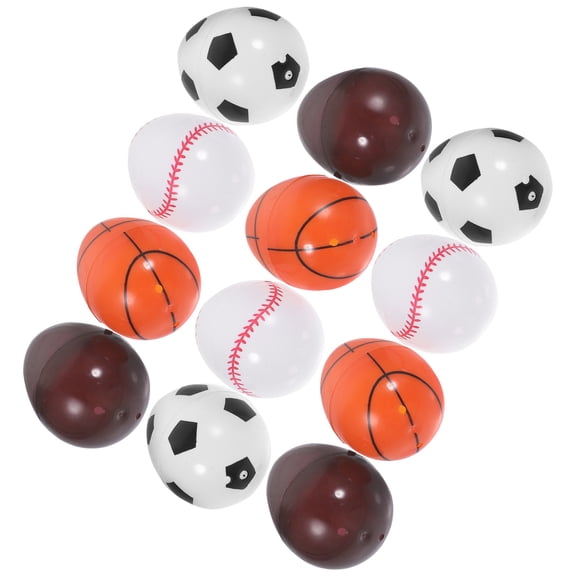 12 Pcs Egg Sports Themed Easter Eggs Ornament Fillable Plastic Candy Boxes Child