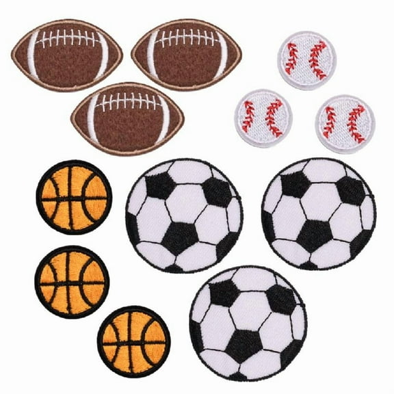 12 Pcs Embroidered Patches Football Applique Iron on Patches Sew on Patches