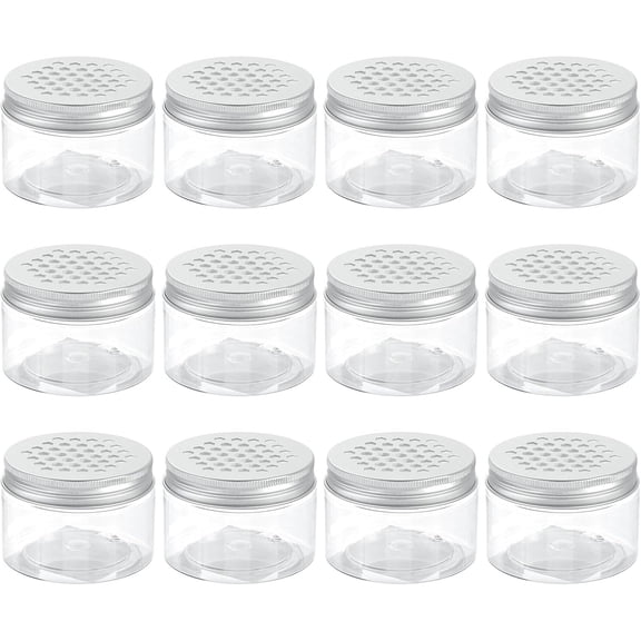 12 Pcs Empty Scent Beads Storage Container 4oz/120ml Air Freshener Tins Round Refillable Spice Containers Plastic Jars Sample for Travel - 120ml