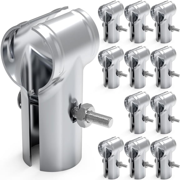 12 Pcs End Rail T Clamps 1-3/8" X 1-3/8" for OD Pipe Chain Link Fence Panel Part