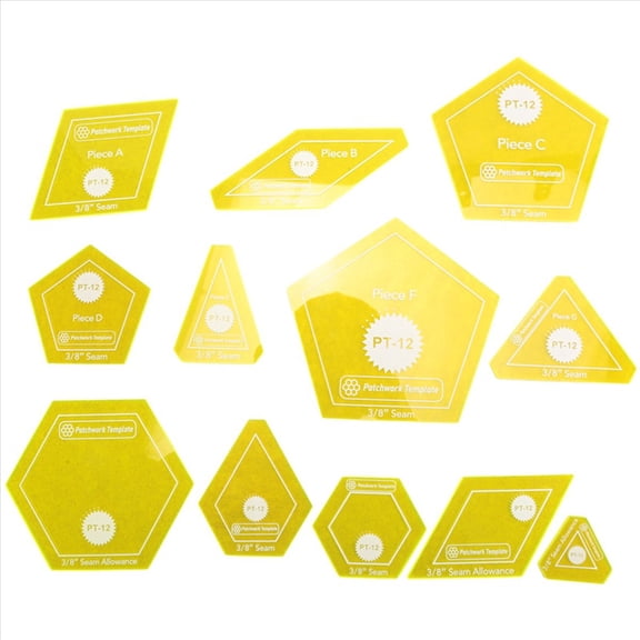 12 Pcs English Paper Piecing Patchwork Quilt Template Set, Triangle Hand Sewing DIY Quilting Craft Tools