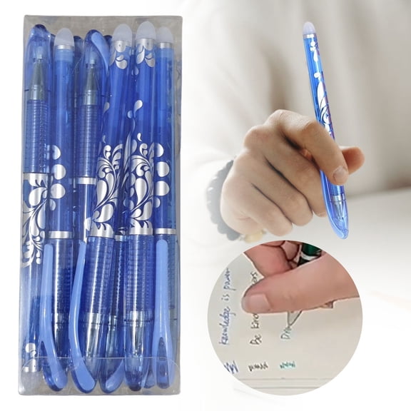 12 Pcs Erasable Gel Pens, Retractable Rub Out Writing Pens, Smooth Erasable Ink Rollerball Pens for Note Taking, Journaling, Draft Writing, Office Household Stationery Supplies