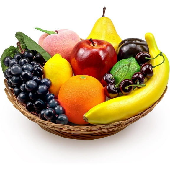 12 Pcs Fake Fruit Set, Artificial Fruits Set for Decoration Party, Lifelike Artificial Fruits Model Red Apples for Home Wedding Party Decoration, Lifelike Faux Fruits Decor Desk Ornament