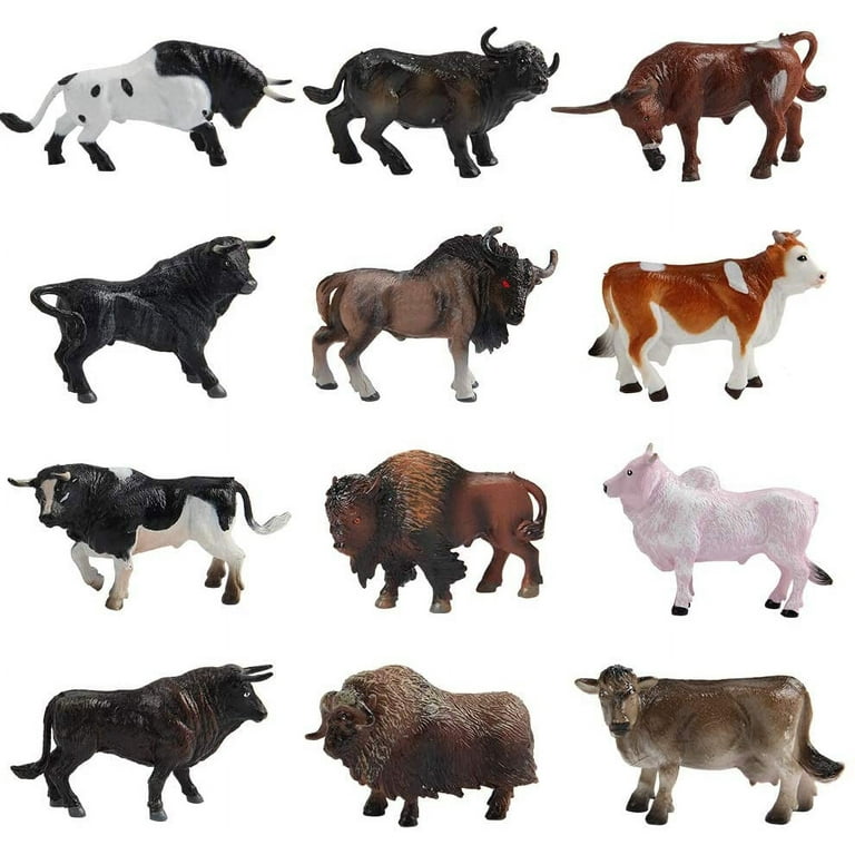 12 Pcs Farm Toy Set Multicolor Cow Animal Figurines Cool Cake