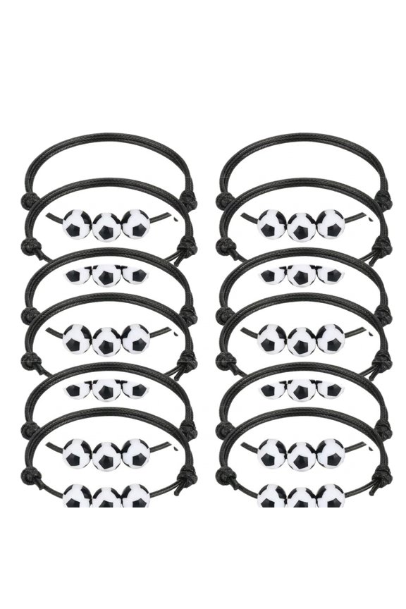 12 Pcs Fashionable Soccer Football Bracelet Set, Bulk Sport Theme Wristbands, Jewelry Supplies for Team Celebrations, Fan Spirit Souvenirs