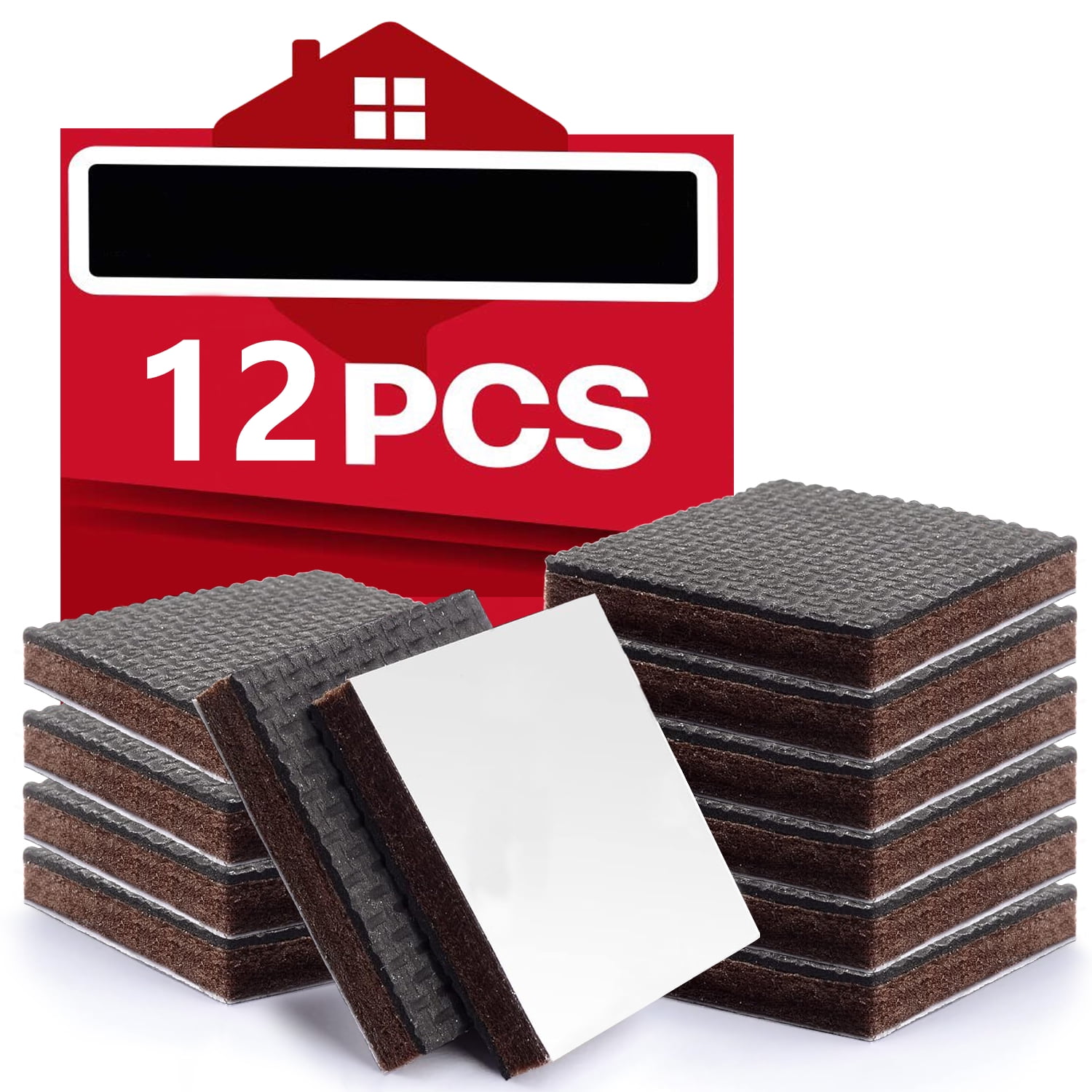 Uxcell 20pcs Furniture Pads Square 3/4" Self-stick Non-slip Anti