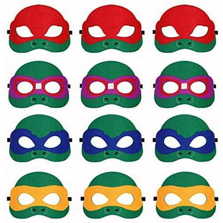 12 Pcs Felt Masks Party for Turtle Ninja for Birthday Gift, Party Favor, Cosplay