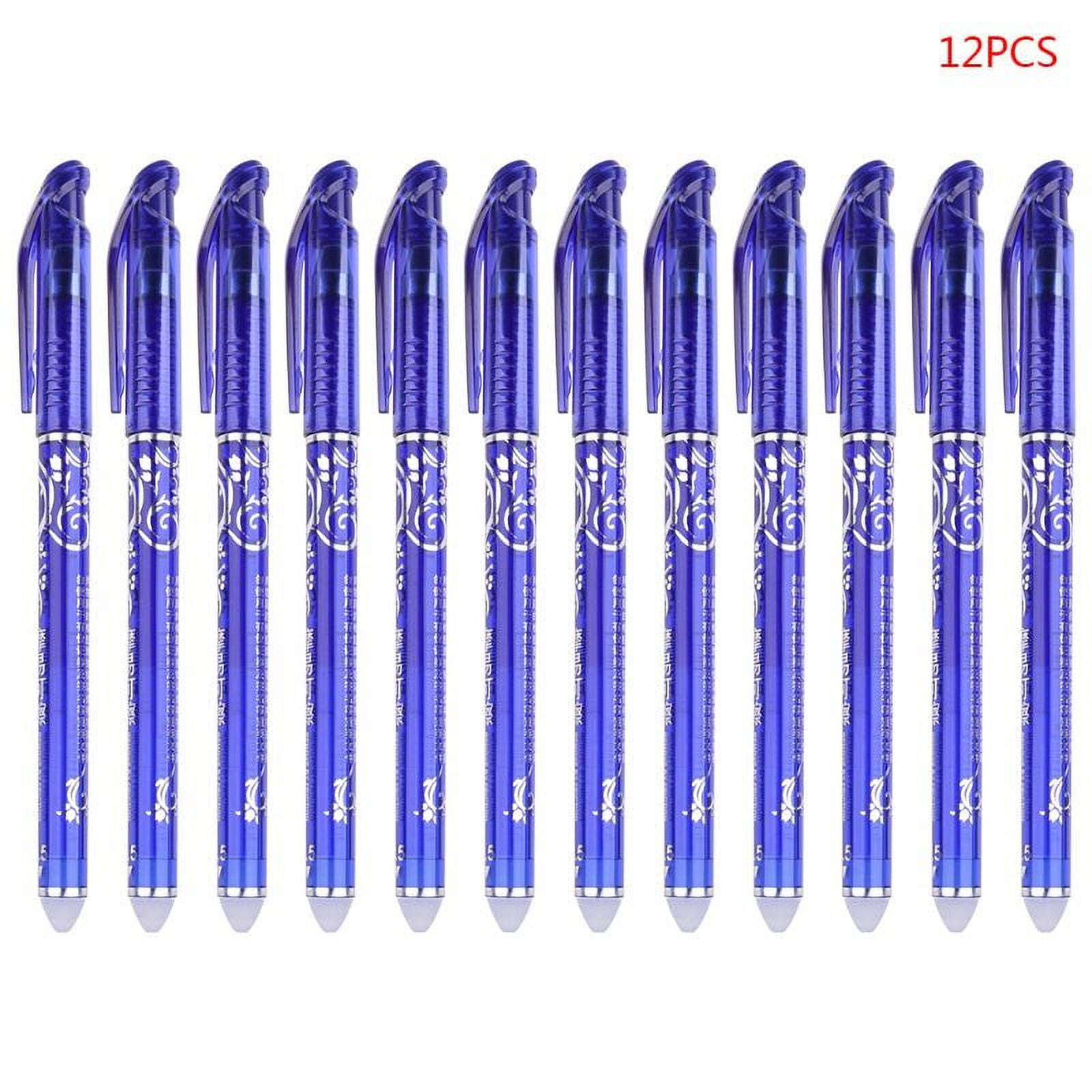 12 Pcs Fine Point Blue Ink Ballpoint Stationery 0.5mm Luxury Erasable Gel Pen