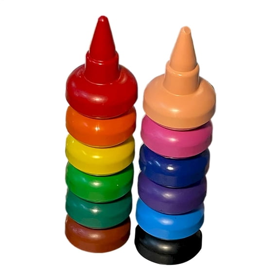 12 Pcs Finger Crayons, Stackable Crayons, Washable Retro Rainbow Colors, Palm Grip Crayons Finger Paint Sticks Protective Coloring Crayons Adorable Painting Activities Tool Drawing Pen
