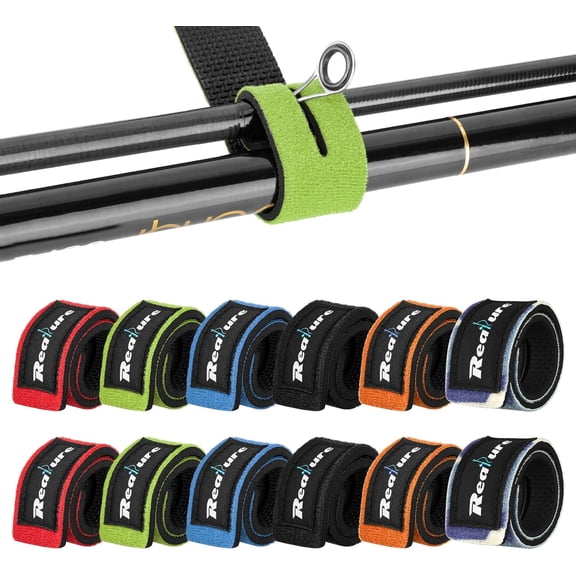 12 Pcs Fishing Rod Straps, Adjustable Fishing Rod Straps, Elastic Neoprene Fishing Rod Bands Straps, for Fixed Sea Fishing Rods Belt Gear Rods Wrap Protectors Ties