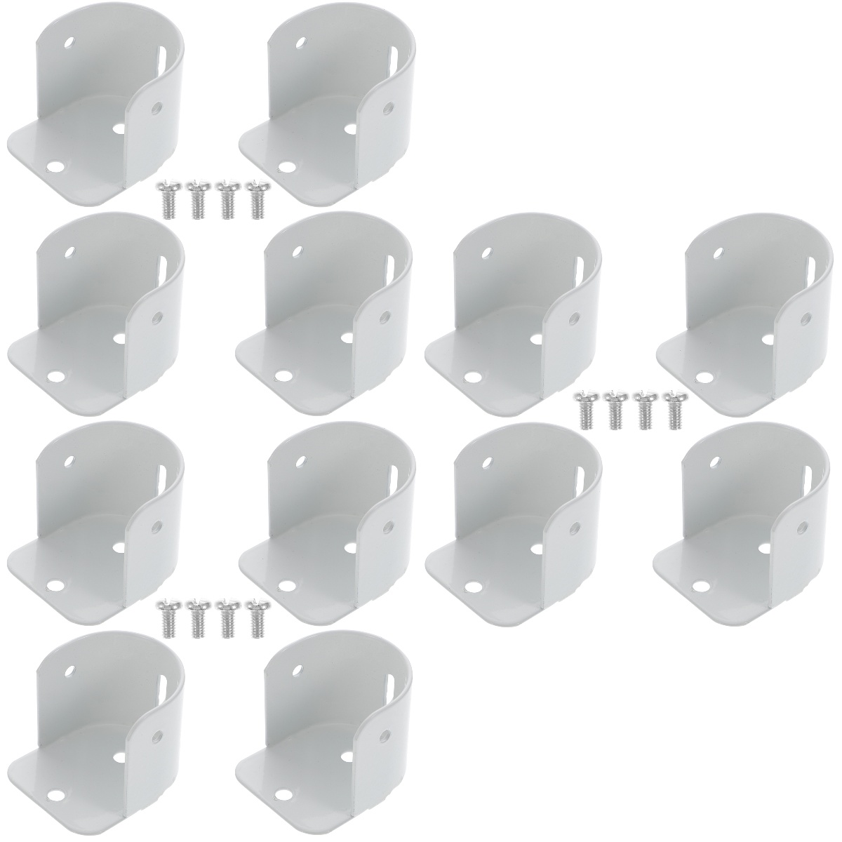 12 Pcs Flange Code Curtain Rod Closet Rod Holder Curtain Stand and Tube