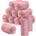 thumbnail image 1 of 12 Pcs Flannel Fleece Throw Blanket Bulk 50 x 60 Inch Soft Fleece Blanket Warm Throw Blanket Coral Blankets for Couch Sofa Home Wedding Gifts Season (Light Pink), 1 of 12