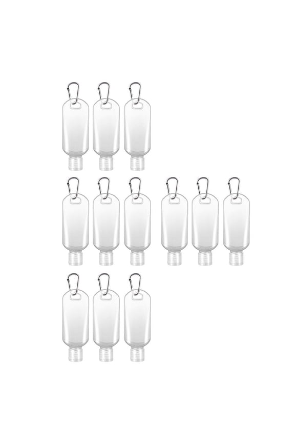 12 Pcs Flip Top Squeeze Bottle Keychain Travel Bottles Scratch-resistant