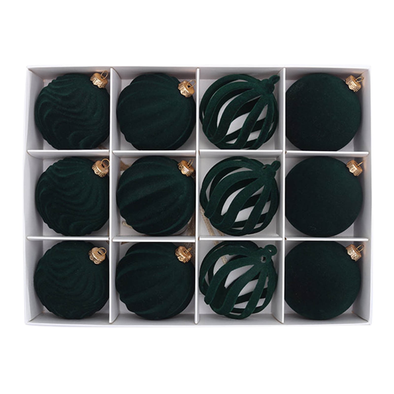 10 Décorations De Noël Vintage Verre Teinté Plastique 2 Pouces Lot Sapin